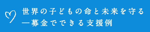 世界の子どもの命と未来を守る―募金でできる支援例